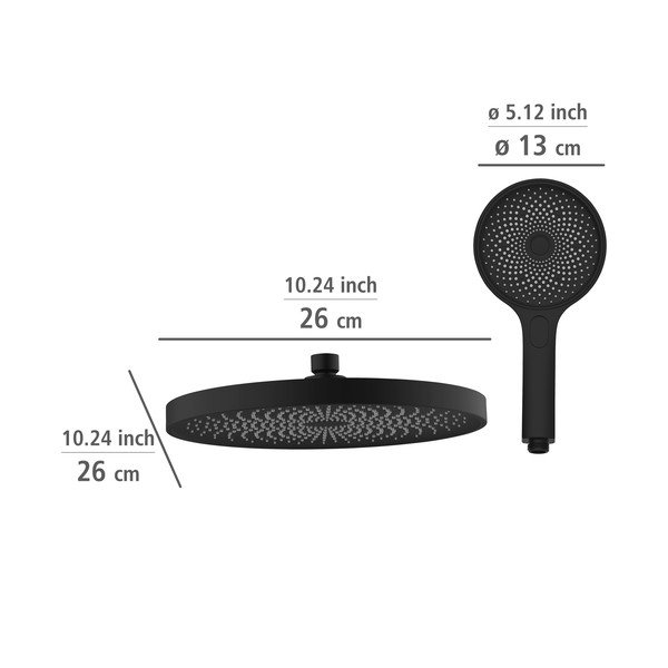 Černý sprchový set z nerezové oceli 120 cm Soft Water – Wenko-image-3