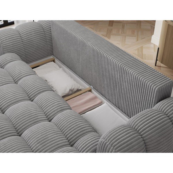 Šedá manšestrová rozkládací pohovka 256 cm Cotonn – ELTAP-image-4