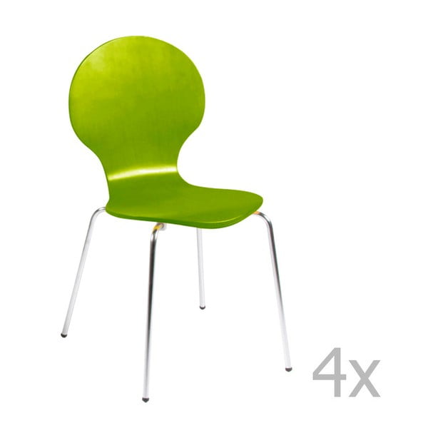 Sada 4 zelených jídelních židlí Actona Marcus Dining Chair