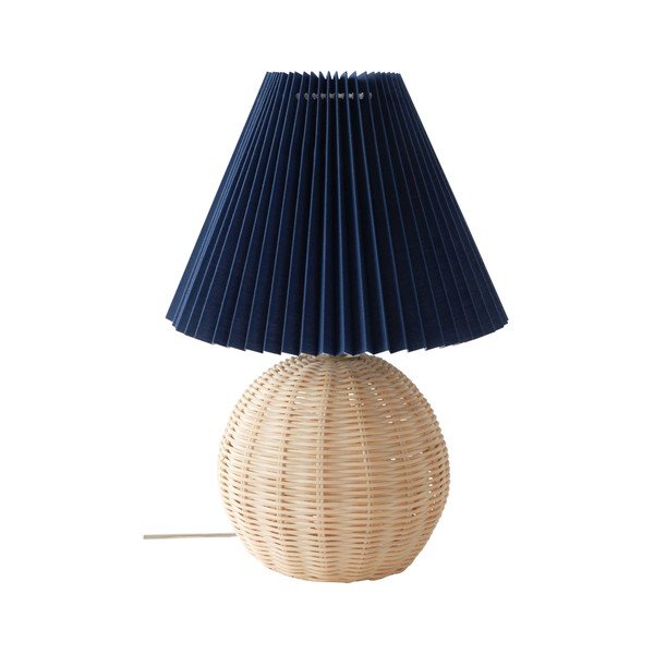 Modrá/v přírodní barvě ratanová stolní lampa (výška 36 cm) Sisal – Jotex