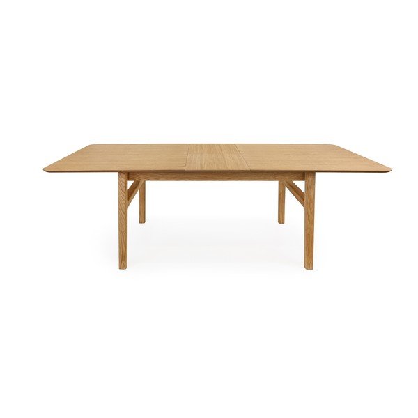 Rozkládací jídelní stůl s přídavnou deskou v dekoru dubu 90x180 cm Curved – Woodman-image-3