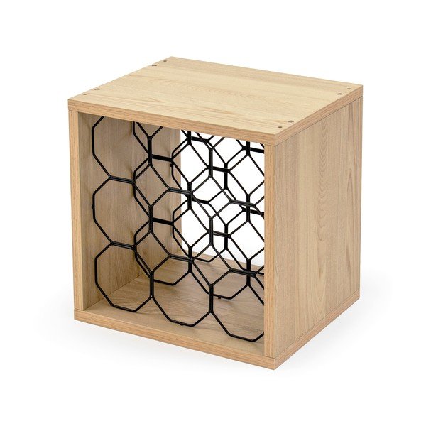 Regál na víno v dekoru buku v přírodní barvě na 9 lahví – Compactor-image-3