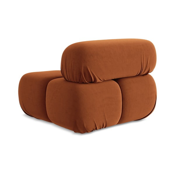 Oranžový sametový modul pohovky (středový díl) Lokua – Makamii-image-3