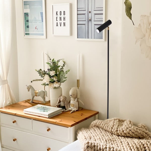 Černá stojací lampa SULION Milan, výška 150 cm-image-1