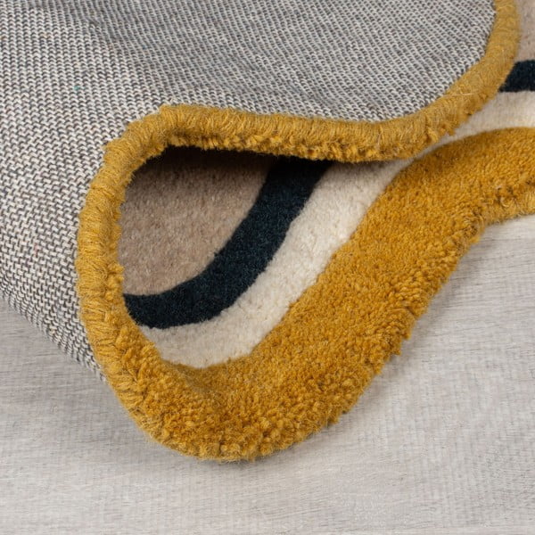 Krémový ručně tkaný vlněný koberec 160x230 cm Leo Scallop – Flair Rugs-image-3