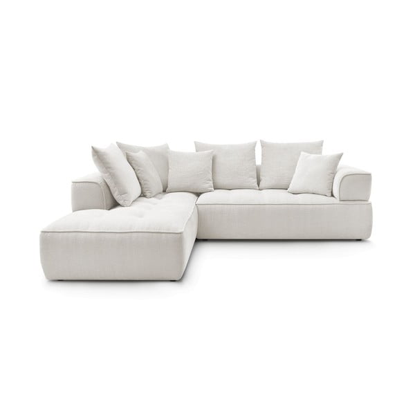 Béžová žinylková rohová pohovka (levý roh/do L) Whesley – Bobochic Paris