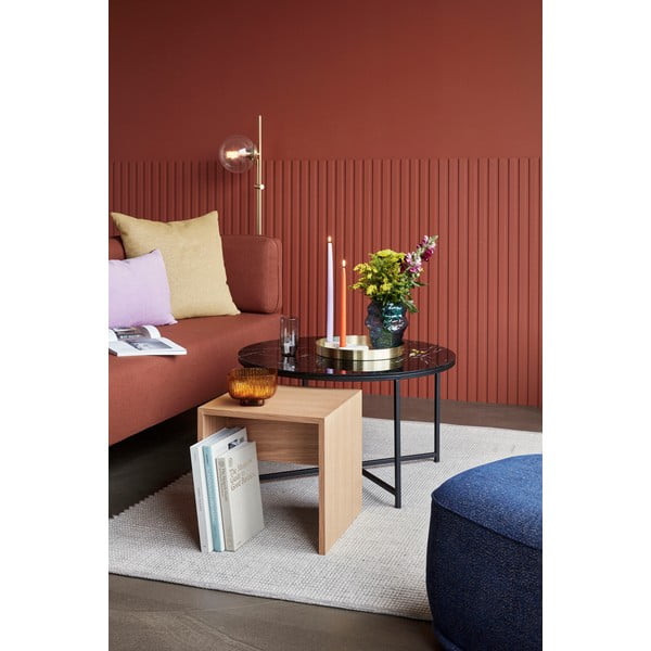 Oranžová pohovka s kovovou konstrukcí Hübsch Block-image-3