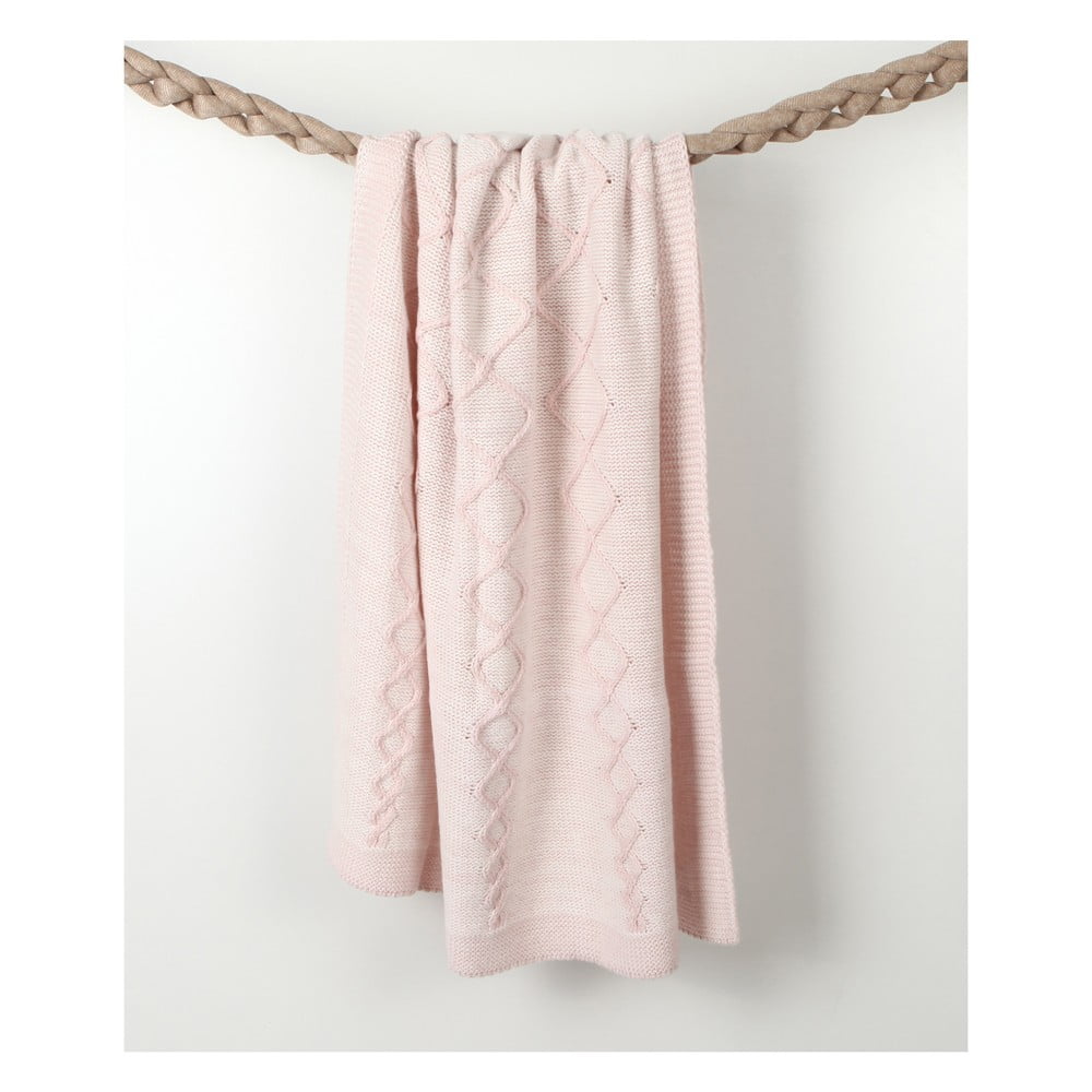 Růžová dětská deka s příměsí bavlny Homemania Decor Baby Baby, 90 x 90 cm