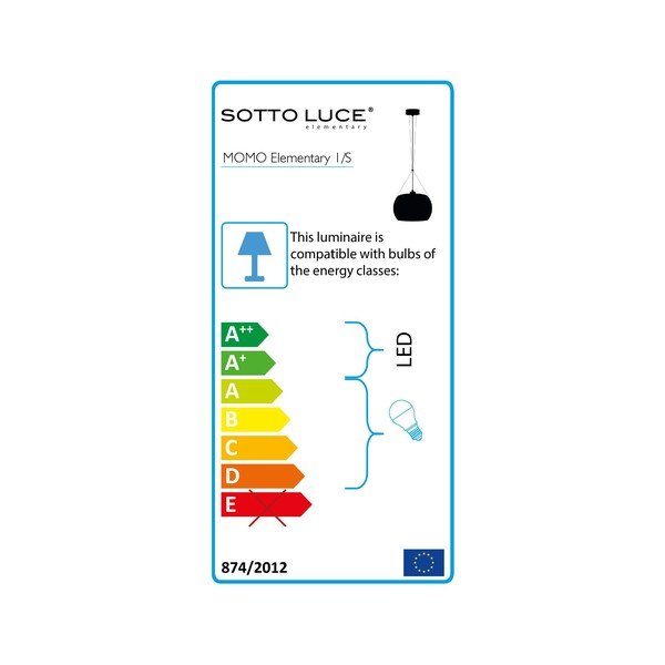 Černé závěsné svítidlo Sotto Luce Momo Elementary Glossy S, ⌀ 33 cm-image-3
