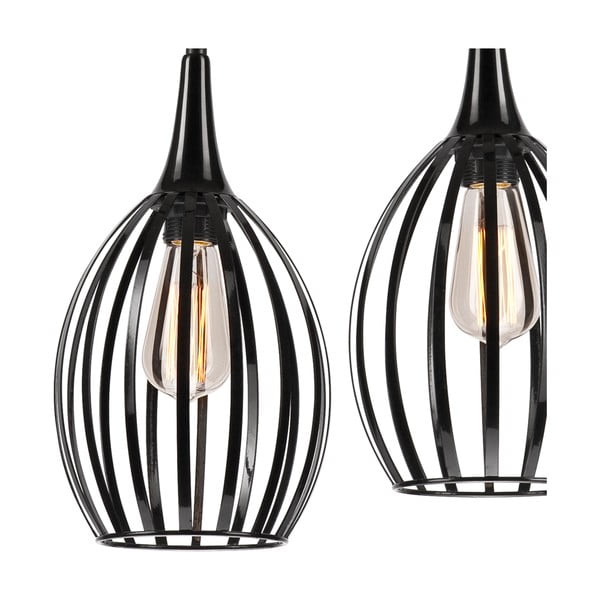 Černé závěsné svítidlo ø 17,5 cm Vincent – LAMKUR-image-4