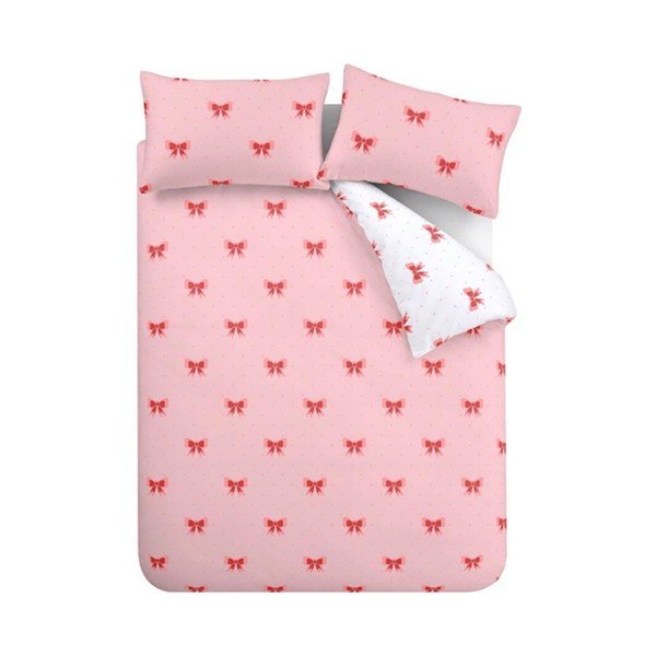 Růžové povlečení na dvoulůžko/prodloužené 230x220 cm Dotty Bows – Sassy B