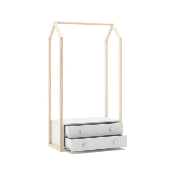 Bílá otevřená dětská šatní skříň 80x170 cm Esteban – Marckeric-image-3