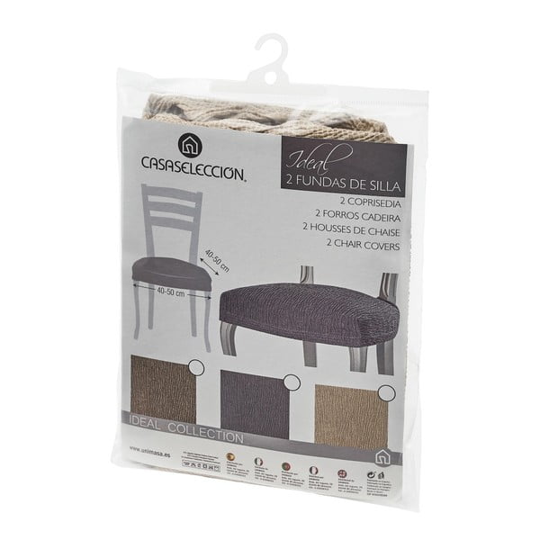 Hnědý napínací potah na židli Ideal – Casa Selección-image-2