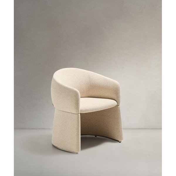Béžové čalouněné jídelní křeslo s područkami Bosca – Kave Home-image-3