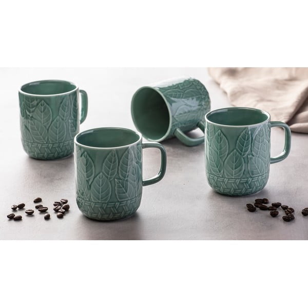 Tyrkysové porcelánové hrnky v sadě 4 ks 400 ml Heath Jade – Ladelle-image-1