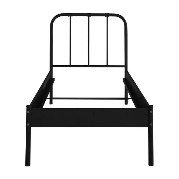 Černá kovová jednolůžková postel bez roštu 90x200 cm Aaron – Støraa-image-2
