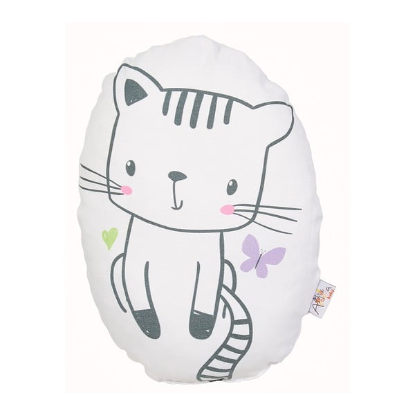 Dětský polštářek s příměsí bavlny Mike & Co. NEW YORK Pillow Toy Cute Cat, 30 x 22 cm
