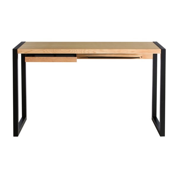Pracovní stůl v dubovém dekoru s černými nohami We47 Renfrew, 126 x 55 cm