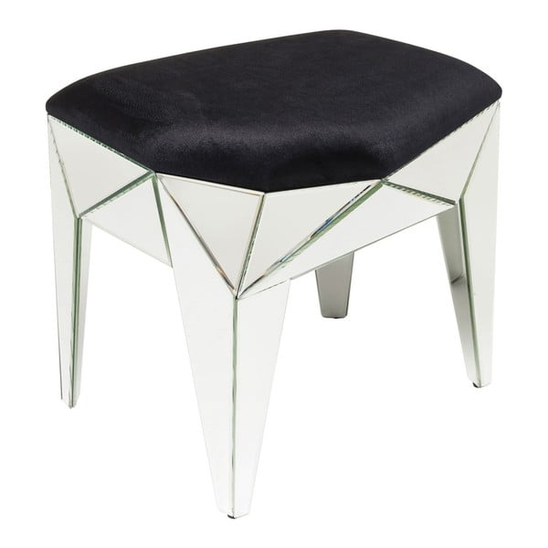 Černý stolek s detaily ve stříbrné barvě Kare Design Stool Fun House, 54 x 49 cm