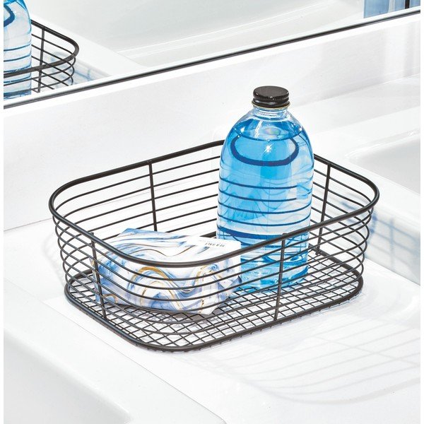 Černý úložný košík iDesign Vienna, 23,8 x 18,4 cm-image-1