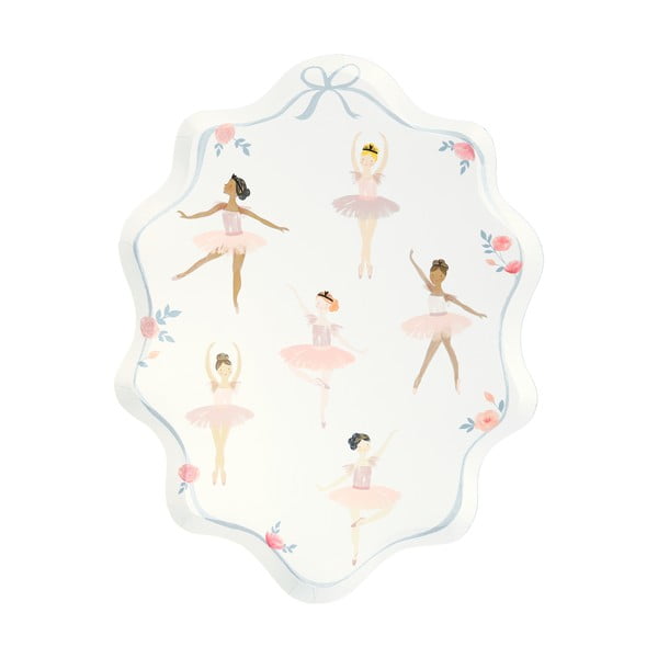 Papírové jednorázové tácky v sadě  8 ks Ballerina – Meri Meri