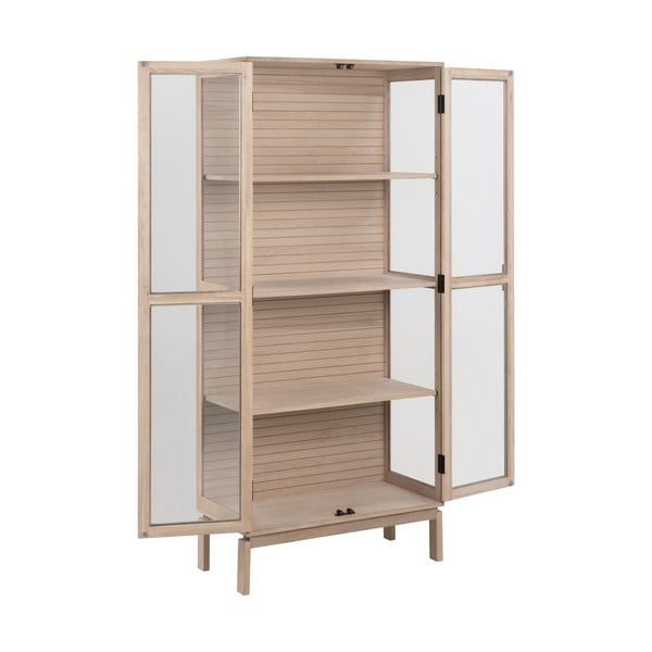 Vitrína v dekoru dubu v přírodní barvě 80x180 cm Linley – Actona-image-3