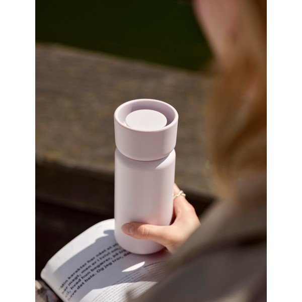 Světle růžový termo hrnek z nerezové oceli 400 ml Singles – Zone-image-1