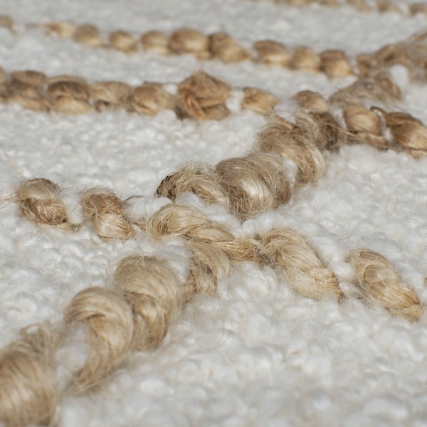 Krémový ručně tkaný koberec s příměsí vlny 160x230 cm Astera Linear – Flair Rugs-image-3