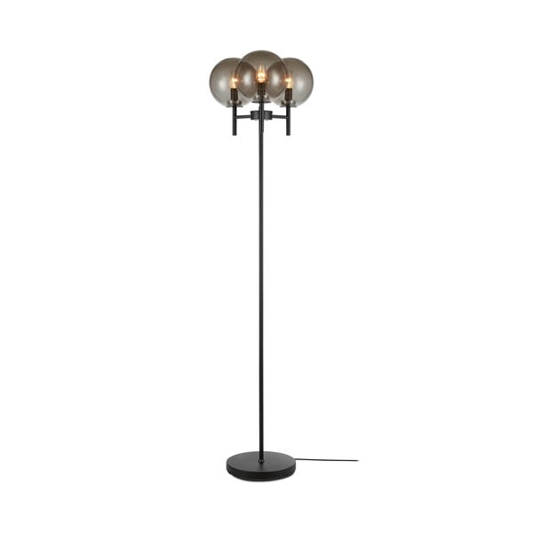 Černá volně stojící lampa v černé barvě Markslöjd Crown Floor 3L, výška 1,47 cm