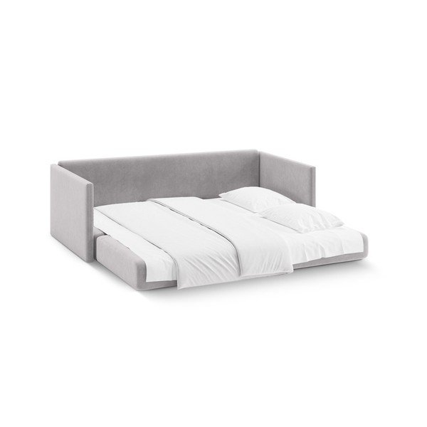 Světle šedá sametová rozkládací pohovka 209 cm Shannon – Cosmopolitan Design-image-3