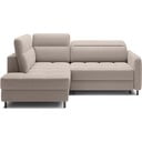 Světle hnědá sametová rozkládací/s úložným prostorem rohová pohovka (levý roh/do L) Barea – ELTAP