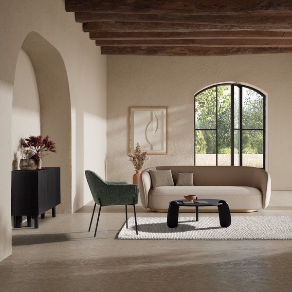 Černý kulatý konferenční stolek z mangového dřeva ø 80 cm Tamira – MOME-image-1