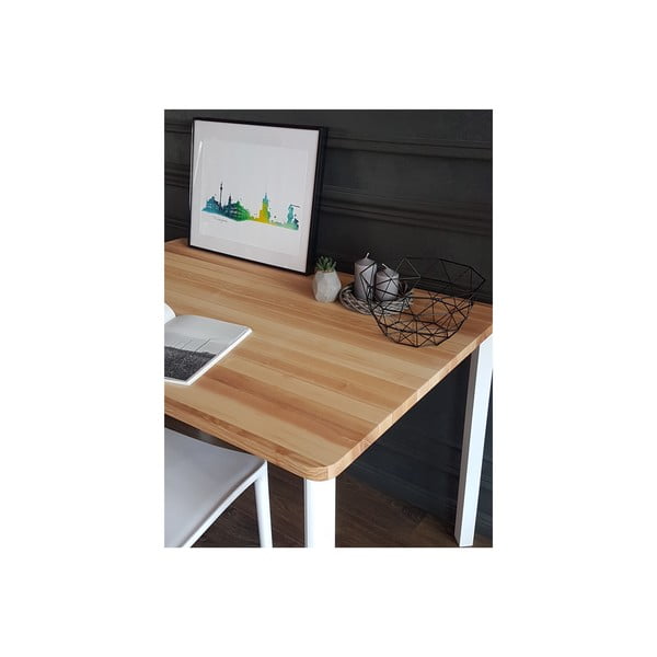 Bílý jídelní stůl se zaoblenými nohami Ragaba TRIVENTI, 80 x 80 cm-image-1