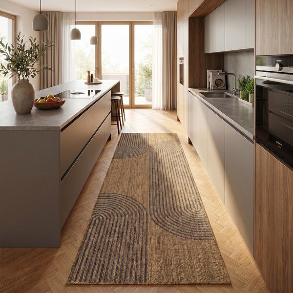 Černý/hnědý vnitřní a venkovní běhoun 80x250 cm Mira 1453 – Ayyildiz Carpets-image-1
