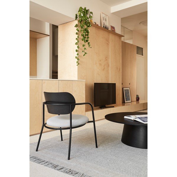 Černo-šedé křeslo v dekoru jasanu Eclipse - Teulat-image-1