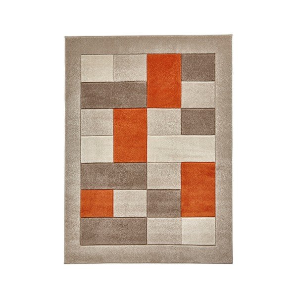 Béžovooranžový koberec Think Rugs Matrix, 60 x 120 cm-image-1