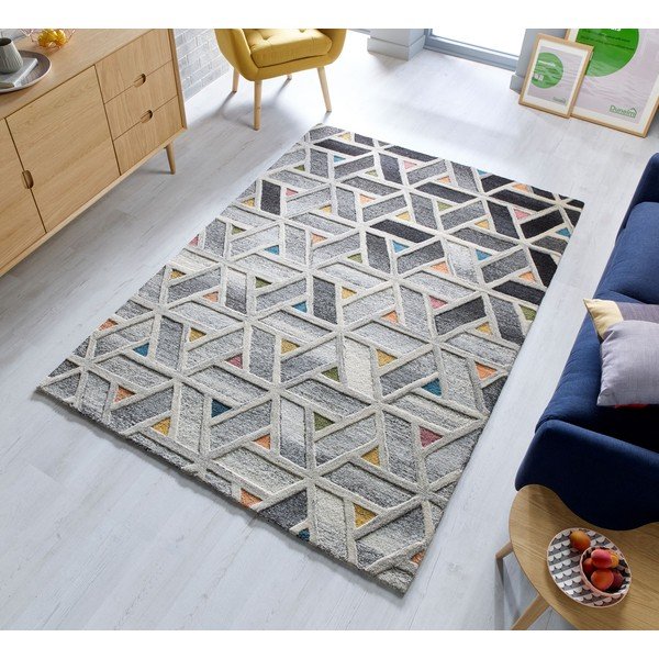 Šedý vlněný koberec Flair Rugs River, 120 x 170 cm-image-4