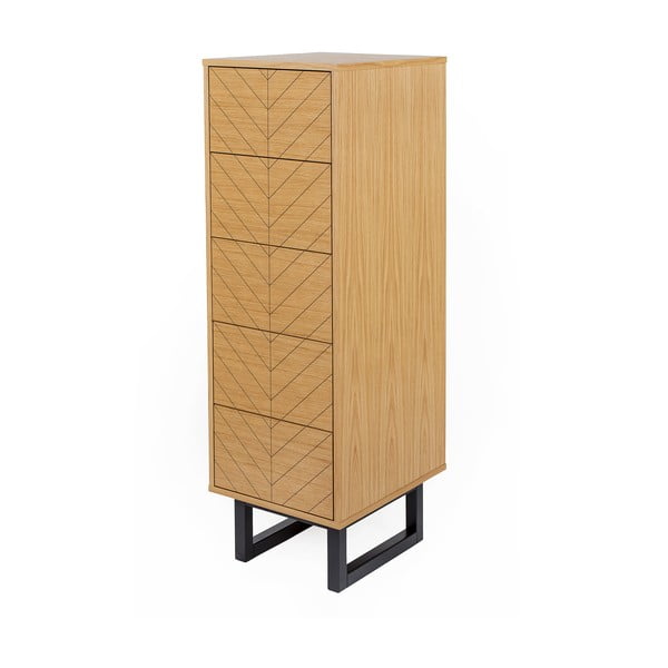 Komoda v dubovém dekoru Woodman Camden Herringbone, 40 x 123 cm-image-2