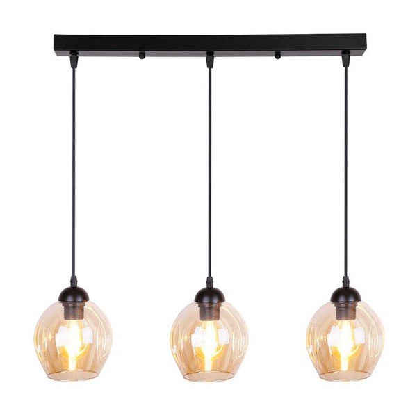Černé závěsné svítidlo se skleněným stínidlem 14x70 cm Aspa – Candellux Lighting-image-2