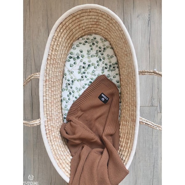 Hnědá pletená dětská deka s podílem bavlny T-TOMI Autumn waves, 80 x 100 cm-image-1