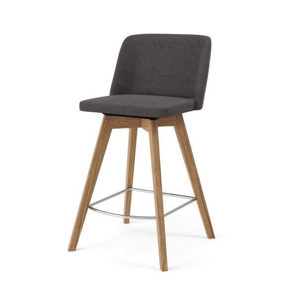 Sada 2 šedých barových židlí Tenzo Tom, výška 89 cm-image-1