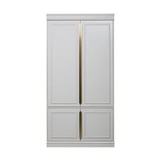 Světle šedá šatní skříň s pantovými dveřmi z borovicového dřeva 110x215 cm Organize – BePureHome