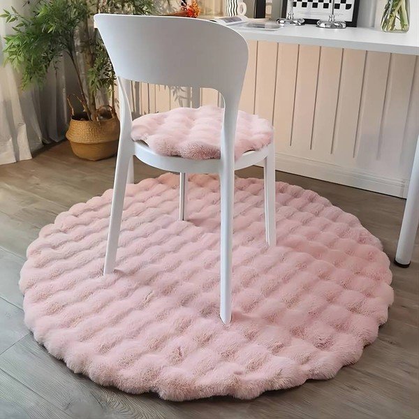 Růžový pratelný kulatý koberec ø 150 cm Bubble Pink – Mila Home-image-1