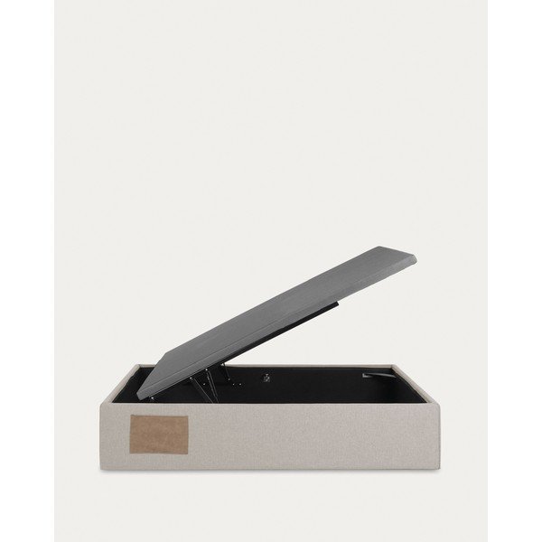 Béžová čalouněná jednolůžková postel s úložným prostorem 90x190 cm Matters – Kave Home-image-3