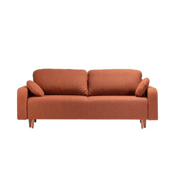 Rozkládací pohovka z textilie bouclé v cihlové barvě 230 cm Trango – CustomForm-image-4