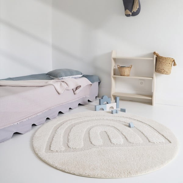 Krémový dětský koberec ø120 cm Rainbow Dream S – Nattiot-image-1