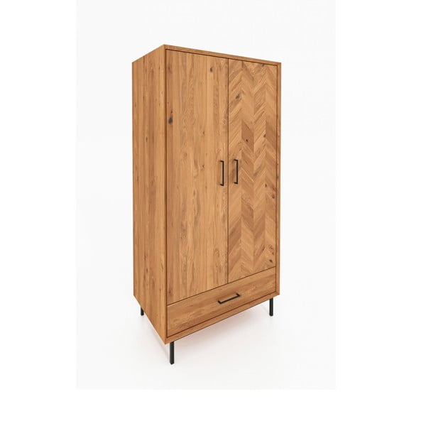 Šatní skříň z dubového dřeva v přírodní barvě 97x196 cm Abies – The Beds-image-2