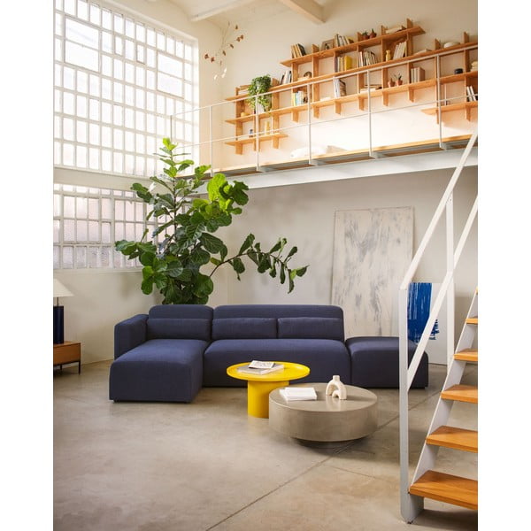 Kovový kulatý konferenční stolek v hořčicové barvě ø 72 cm Fleksa – Kave Home-image-4