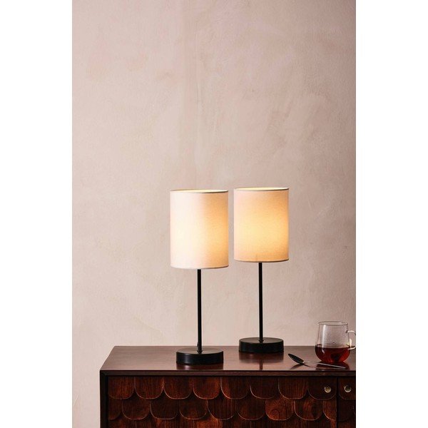 Bílá/černá látková stolní lampa (výška 45 cm) Seth – Jotex-image-1