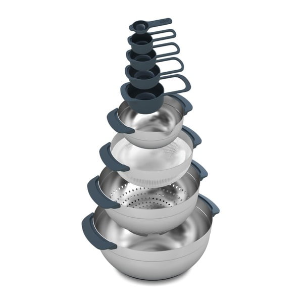 Mísy v leskle stříbrné barvě v sadě 9 ks Nest 100 Collection – Joseph Joseph-image-3